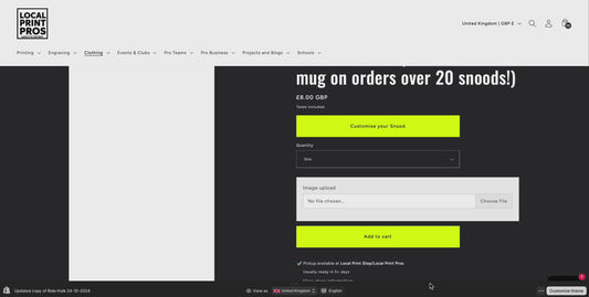 Custom Snood (Free custom mug on orders over 20 snoods!)