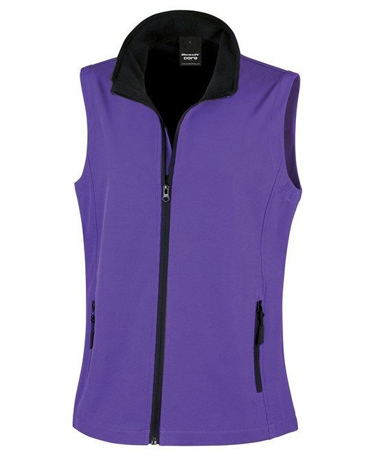 Women's printable softshell bodywarmer