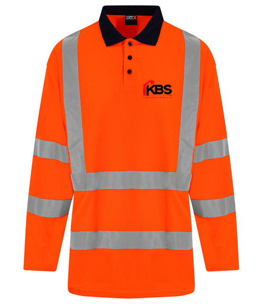 KBS High Visibility Long Sleeve Polo Shirt