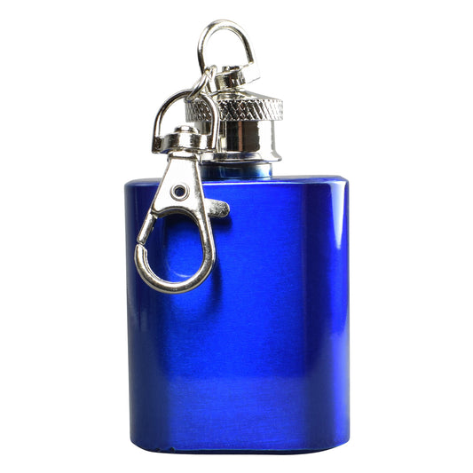 Blue Mini keyring hip flask