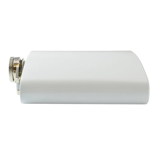 6oz White Hip Flask