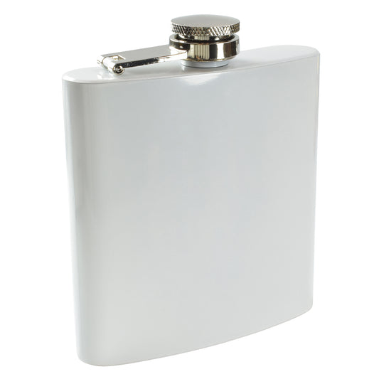 6oz White Hip Flask