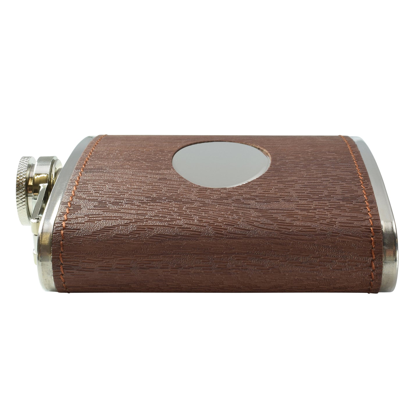 Dark Wood with Oval Plate Hip Flask
