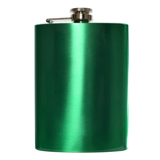 8oz Metallic Green Hip Flask