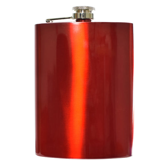 8oz Metallic Red Hip Flask