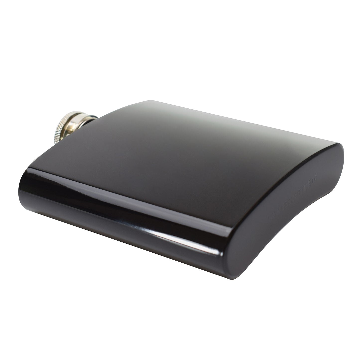 6oz Shiny Black Hip Flask