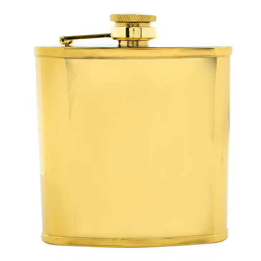 6oz Gold Lipped Steel Hip Flask