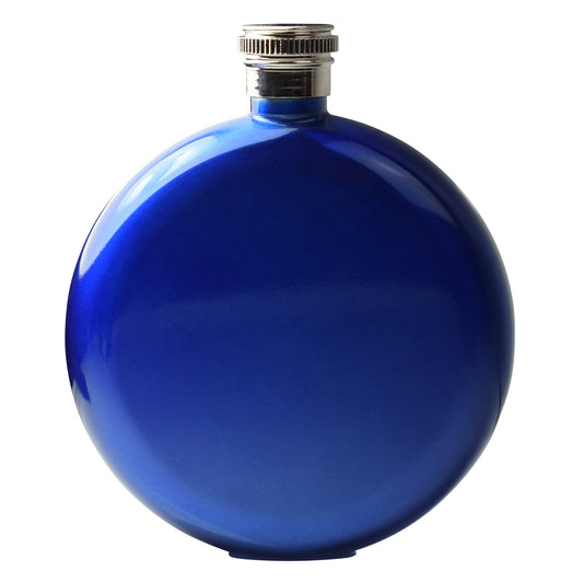5oz Metallic Blue Round Hip Flask