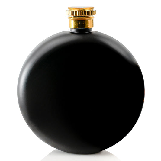 5oz Round Matte Black Hip Flask