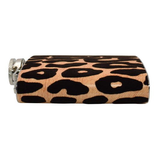 6oz Leopard Print Vinyl Hip Flask