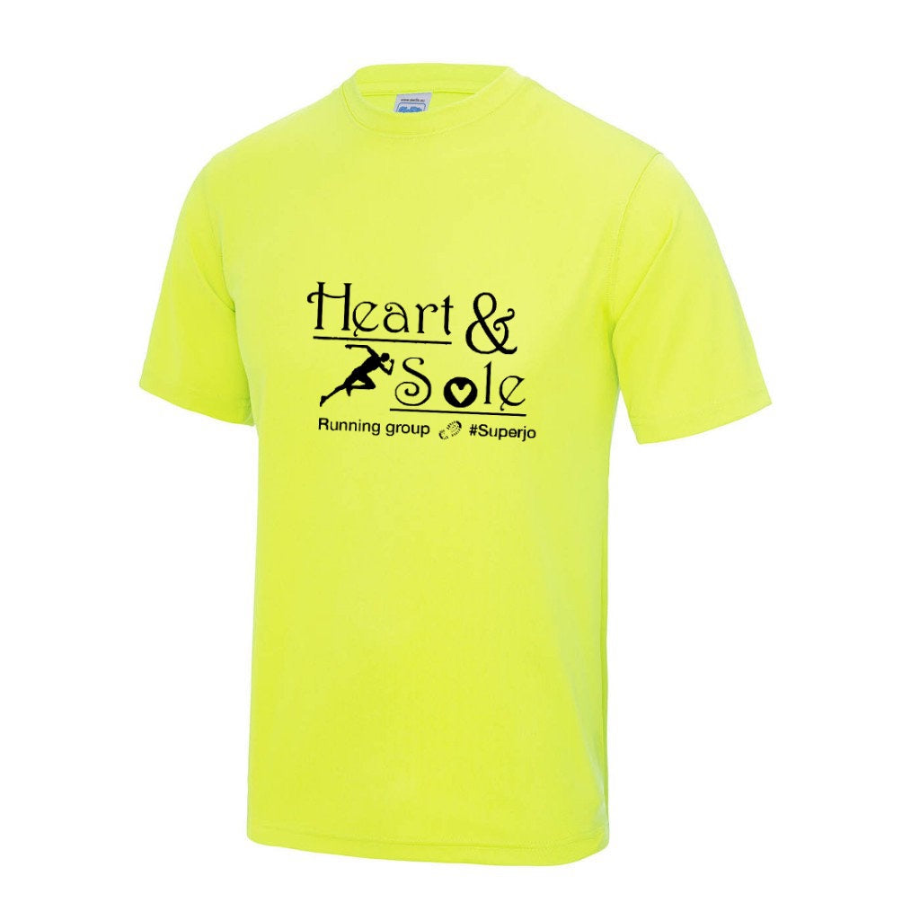 Mens Electric yellow Heart and Sole tech tee - MySports and More