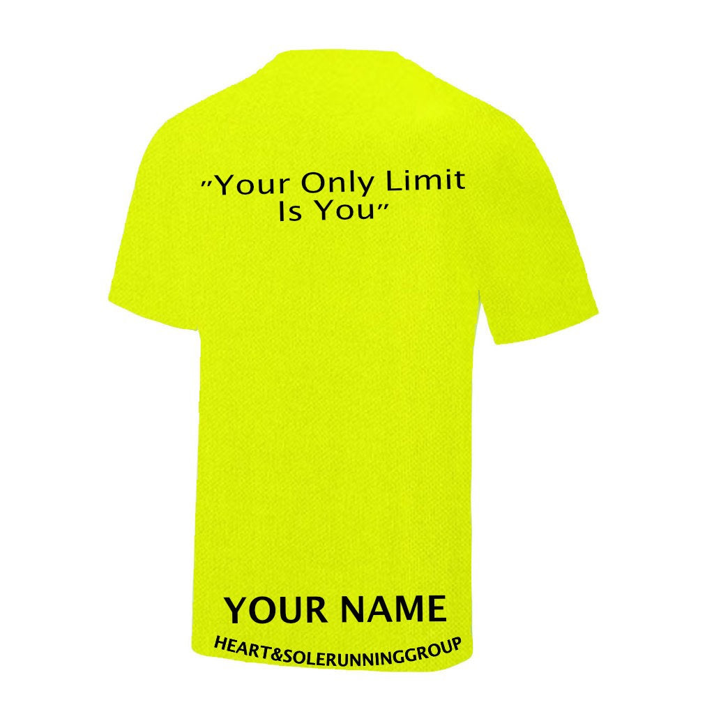 Mens Electric yellow Heart and Sole tech tee - MySports and More