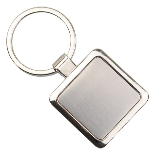 Chrome Square Keyring