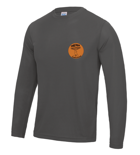 Fox Trotters Unisex Long Sleeve Tech Tee Grey