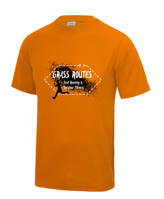 Grass Routes Runners Tee - Mens - Orange Crush