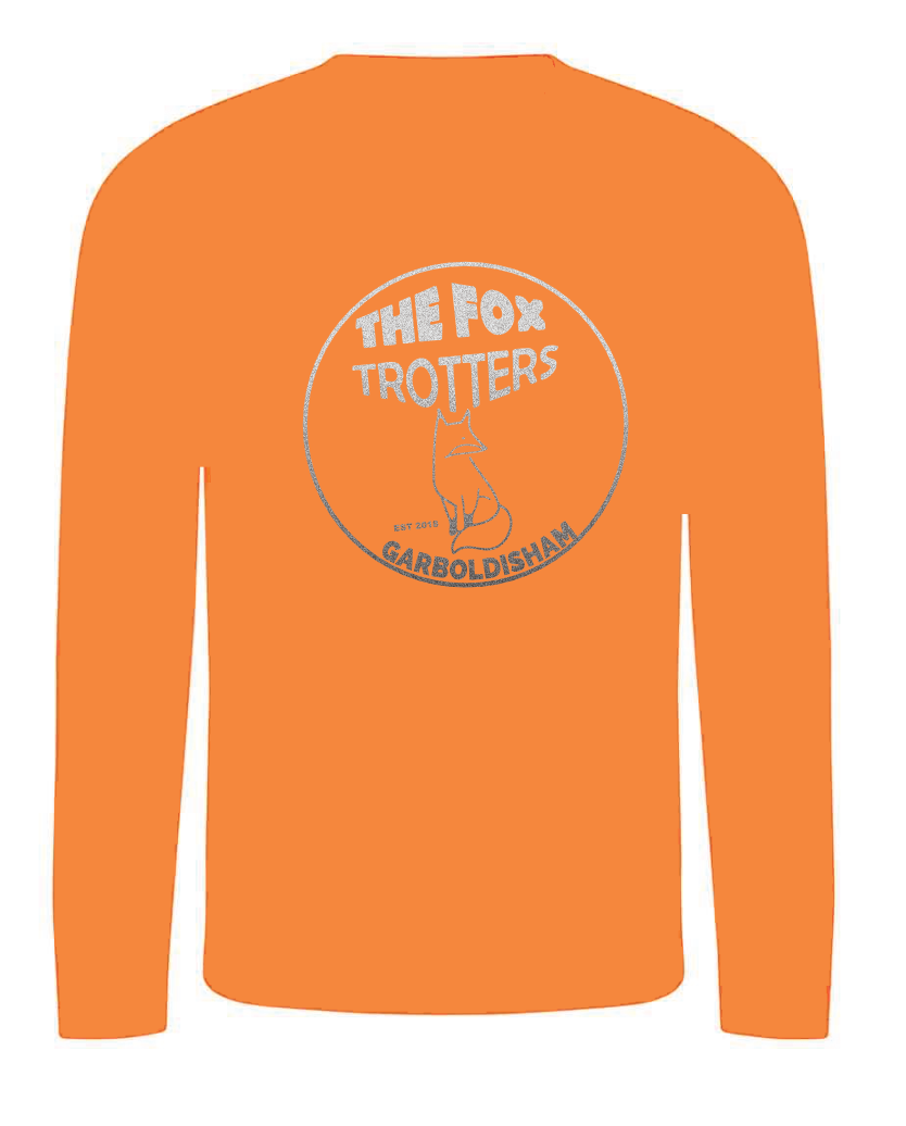 Hi-Viz Fox Trotters Unisex Long Sleeve Tech Tee Orange