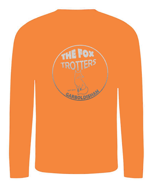 Hi-Viz Fox Trotters Unisex Long Sleeve Tech Tee Orange