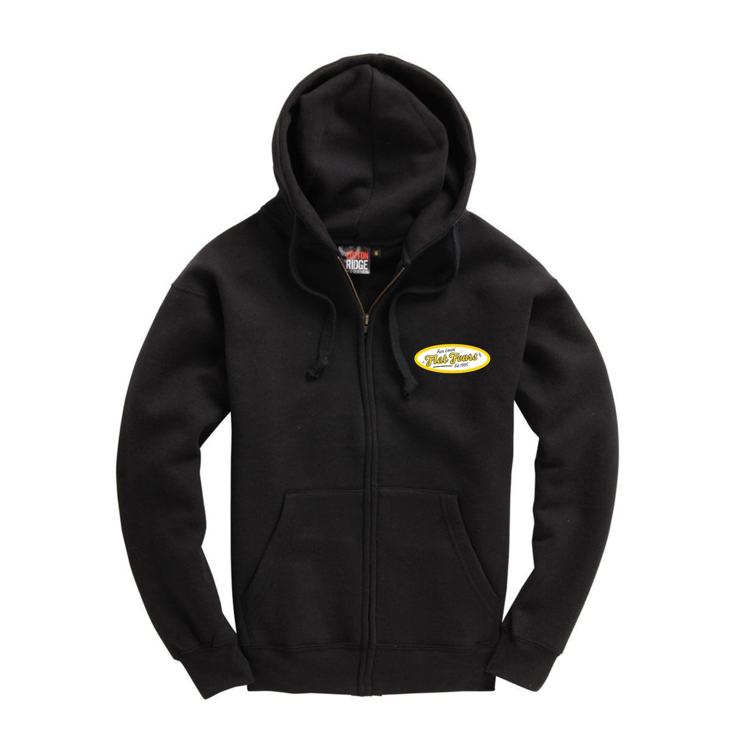 FLF4s Premium Zip Hoodie-Black-1995 Design