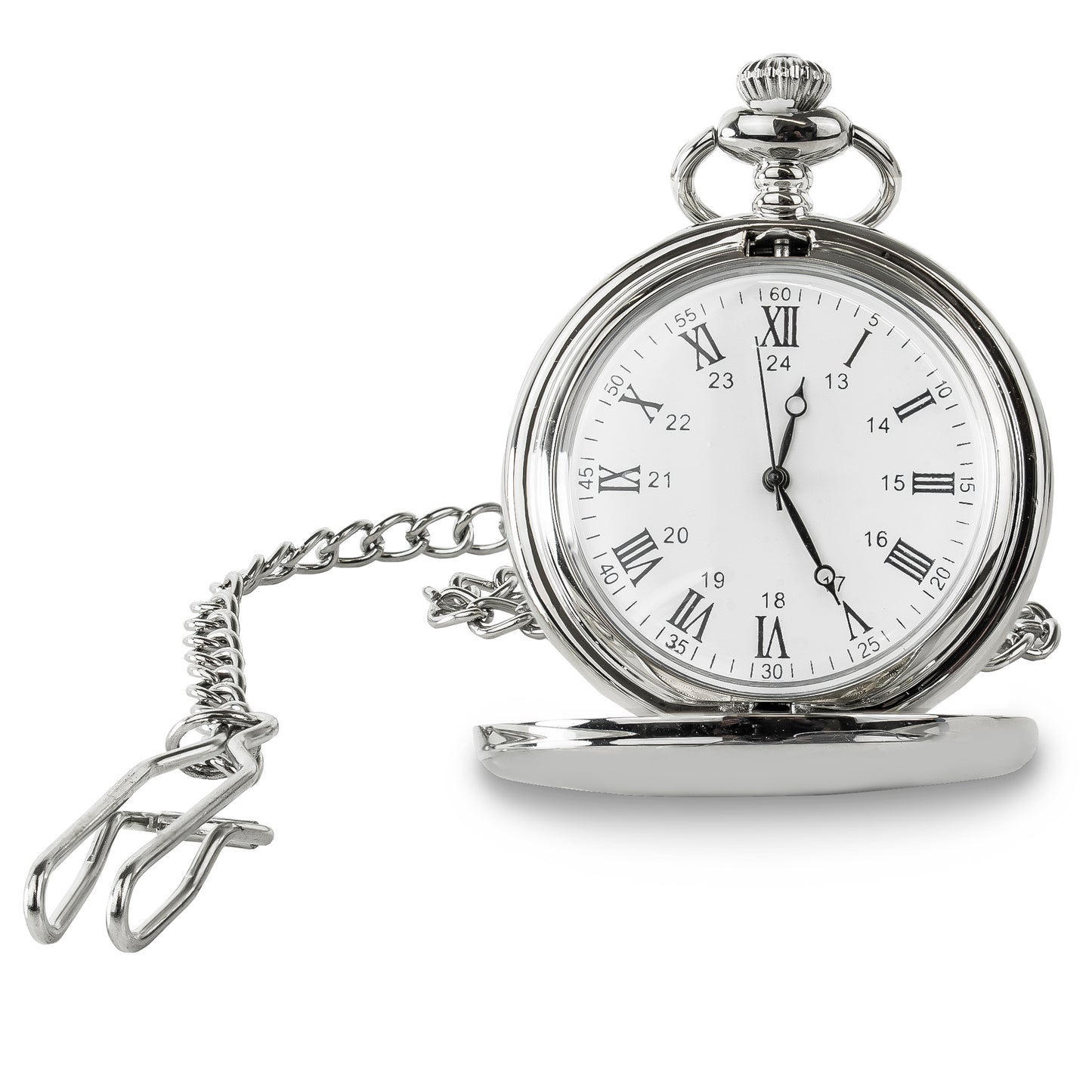 Roman Numeral Silver Pocket Watch