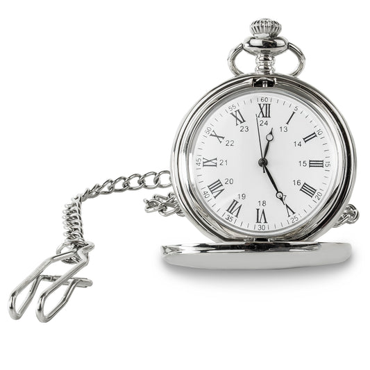 Roman Numeral Silver Pocket Watch