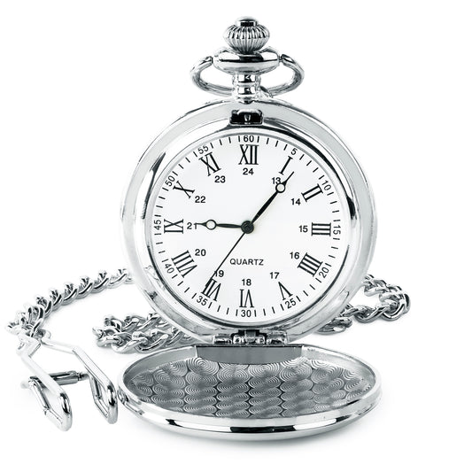 Roman Numeral Silver Pocket Watch
