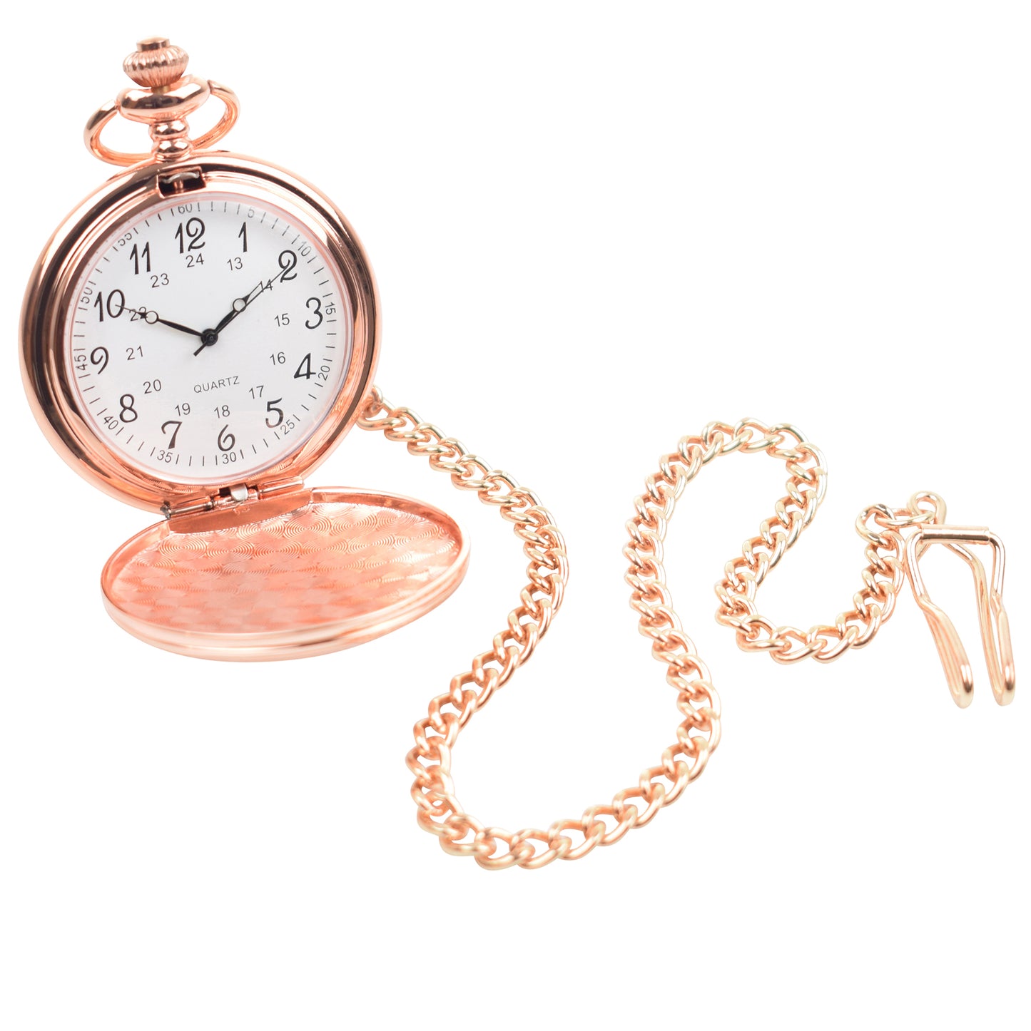 Arabic Numeral Rose Gold Pocket Watch