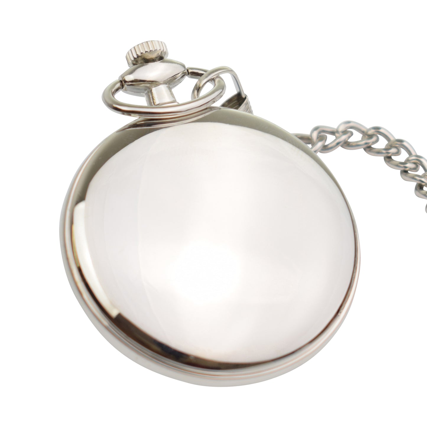Open Front Roman Numeral Silver Pocket Watch