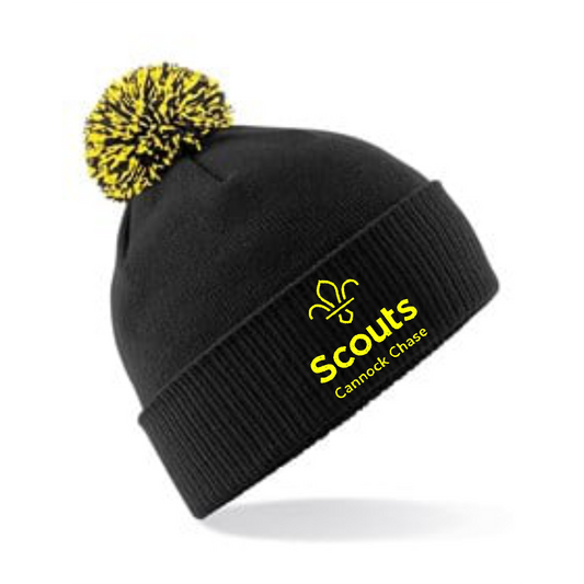 Scouts Cannock Chase - Black/Yellow Bobble Beanie