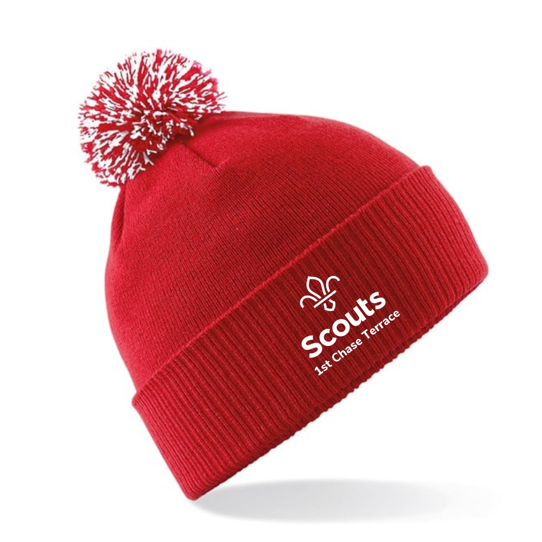 Scouts 1st Chase Terrace - Red Bobble Beanie