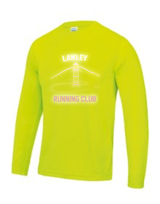 Lawley Running Club Mens Long Sleeve tech tee Yellow