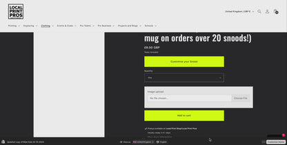 Custom Snood (Free custom mug on orders over 20 snoods!)