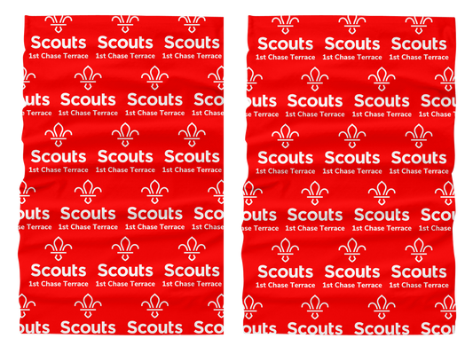 Scouts 1st Chase Terrace - Snood (Neck Warmer) Red/White