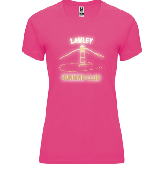 Lawley Running Club Ladies tech tee Royal Pink