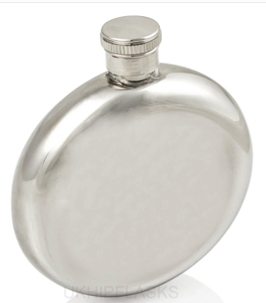 Round Hip Flask - Silver/Silver Ring