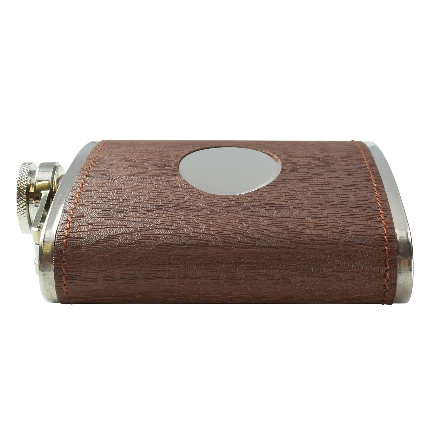 Dark Wood with Oval Plate Hip Flask