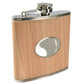 Light Wood with Oval Plate Hip Flask