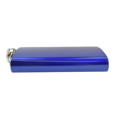 8oz Metallic Blue Hip Flask