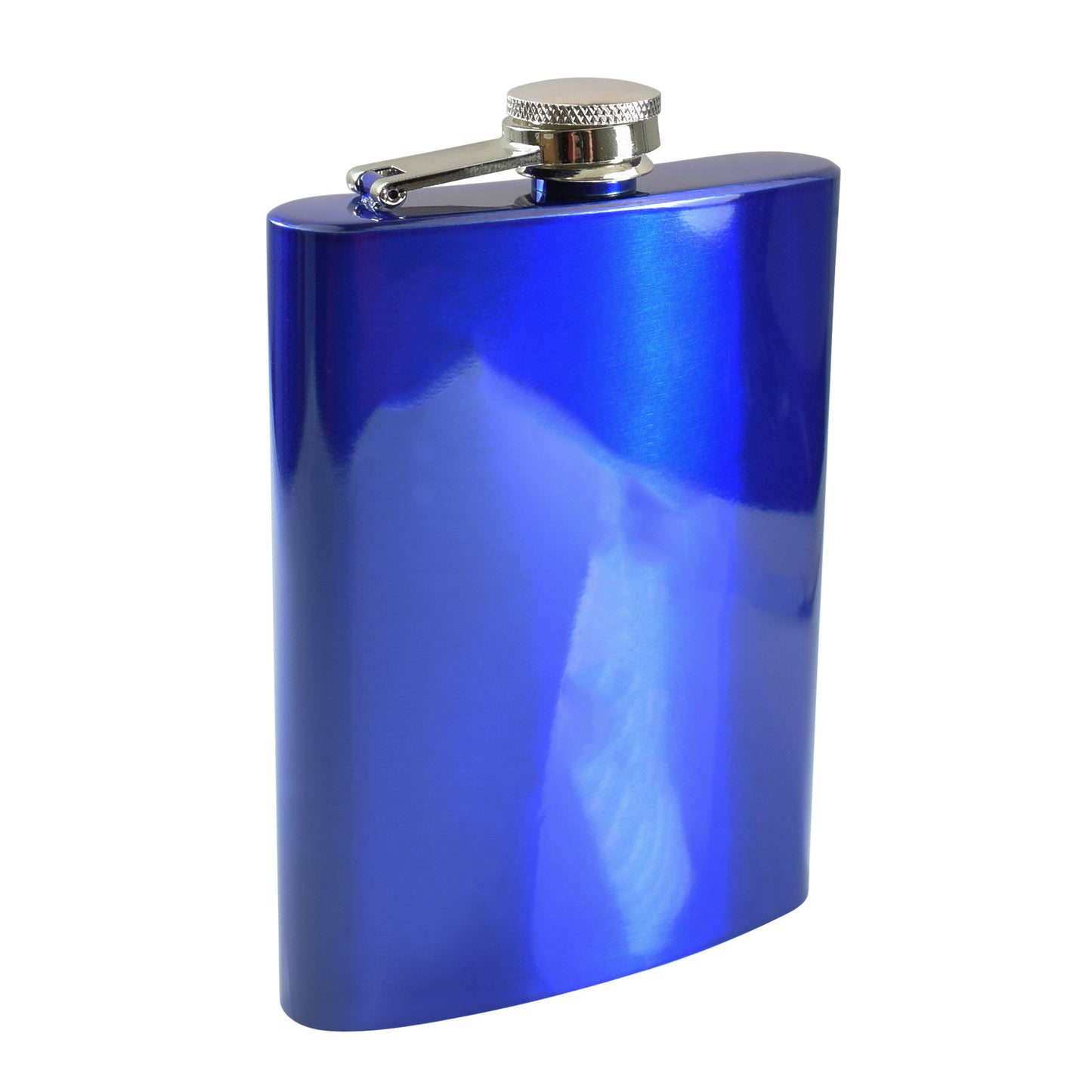 8oz Metallic Blue Hip Flask