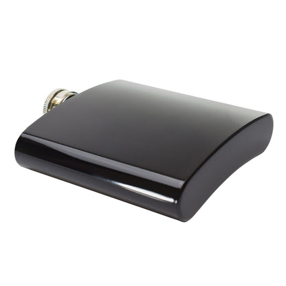 6oz Shiny Black Hip Flask
