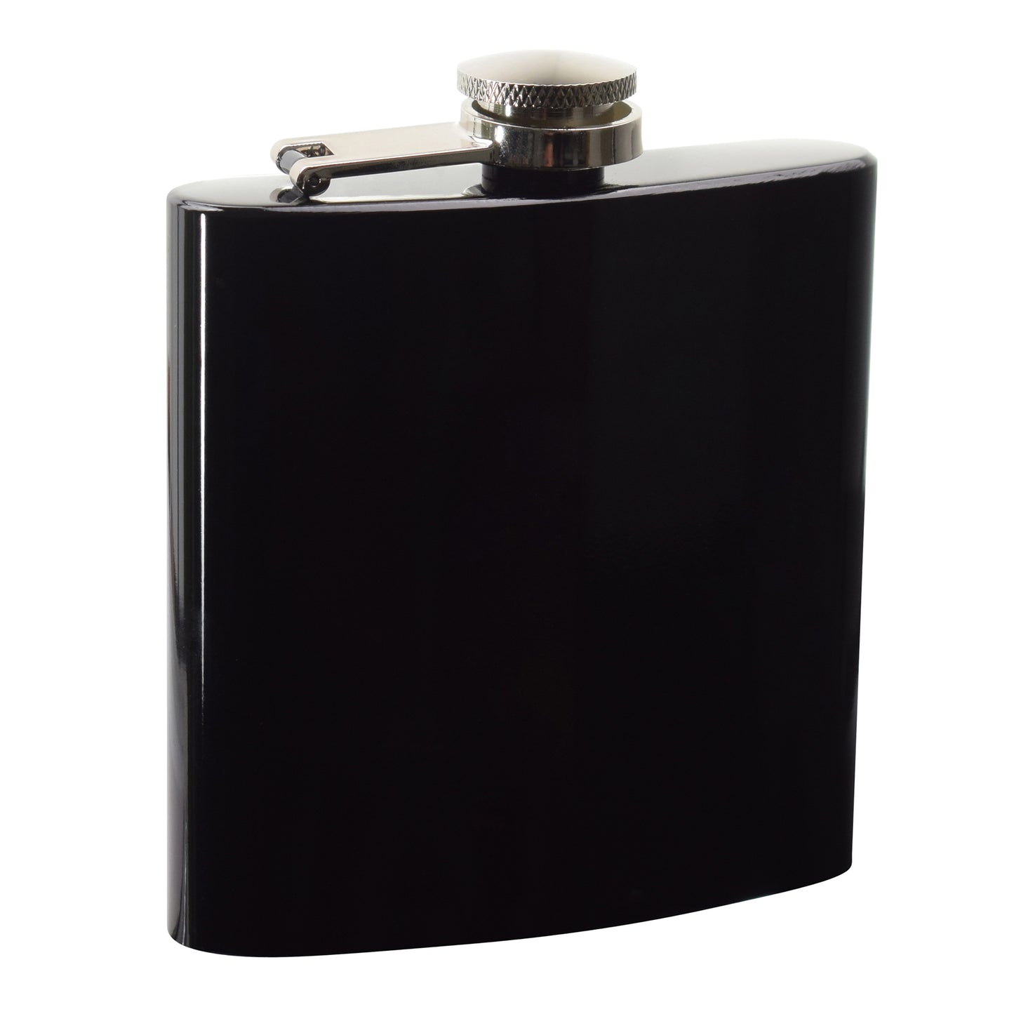 6oz Shiny Black Hip Flask