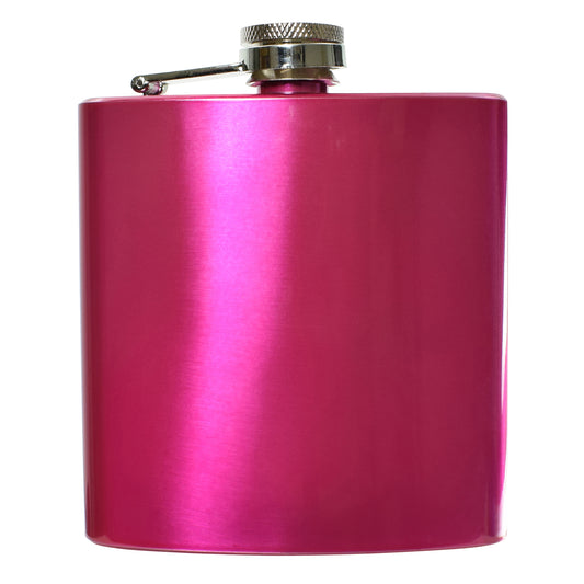 6oz Metallic Pink Hip Flask