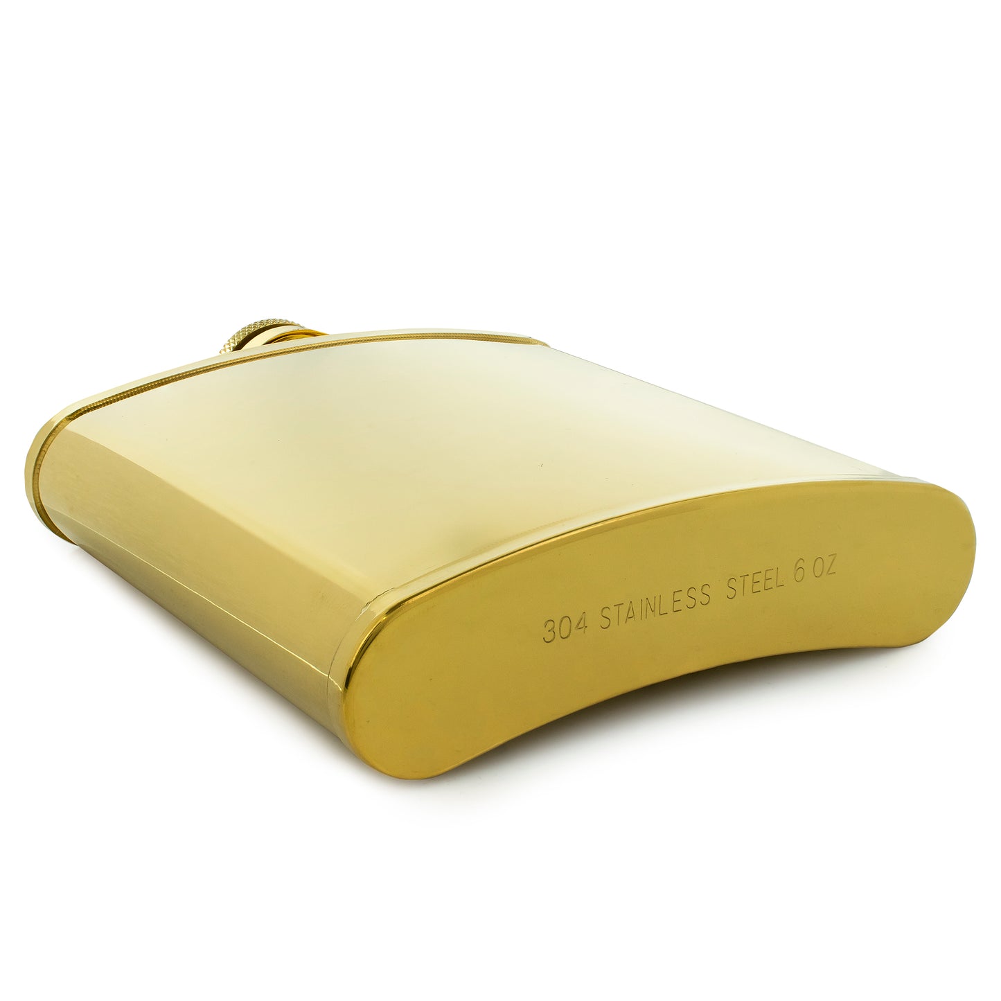 6oz Gold Lipped Steel Hip Flask