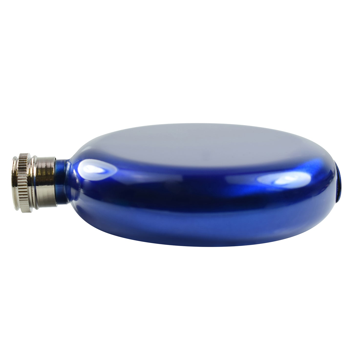 5oz Metallic Blue Round Hip Flask