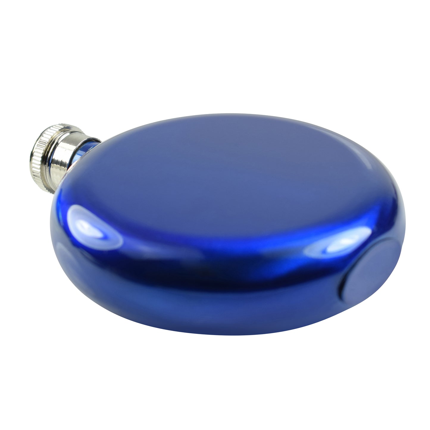 5oz Metallic Blue Round Hip Flask