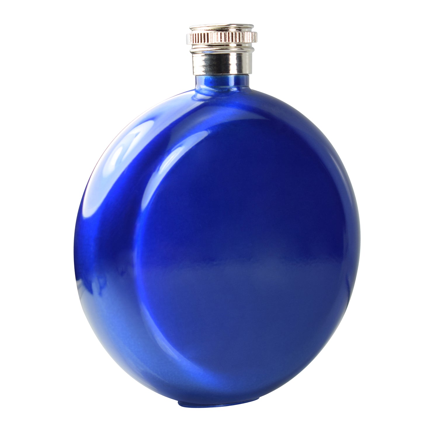 5oz Metallic Blue Round Hip Flask