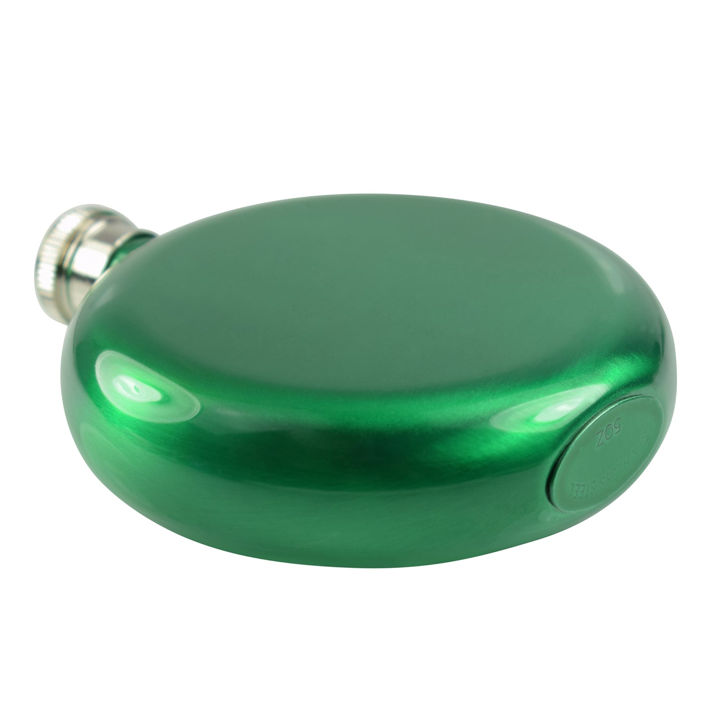 5oz Round Metallic Green Hip Flask