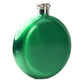 5oz Round Metallic Green Hip Flask