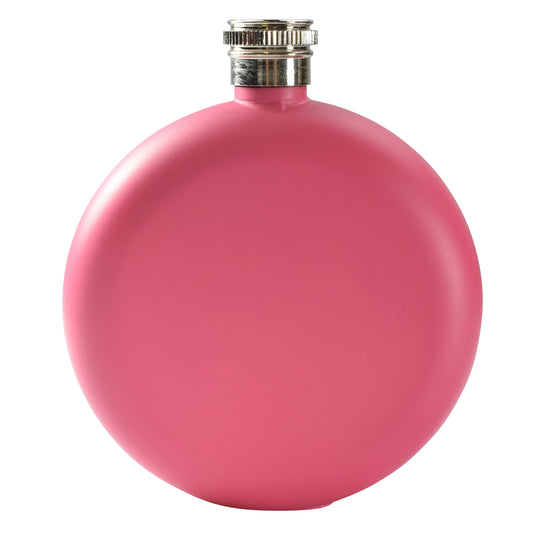 5oz Round Matte Pink Hip Flask