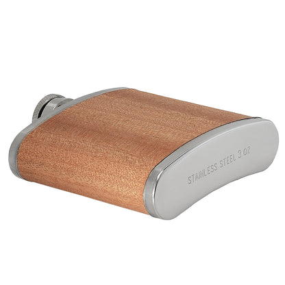 3oz Dark Wood Hip Flask