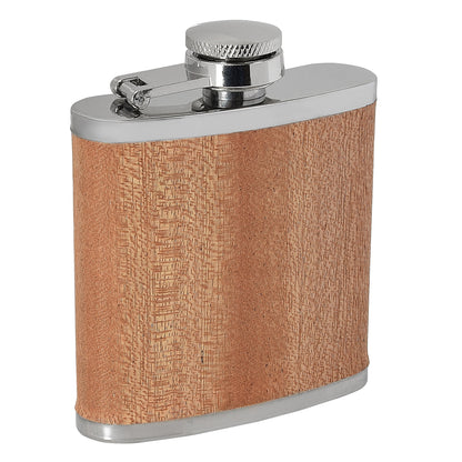 3oz Dark Wood Hip Flask